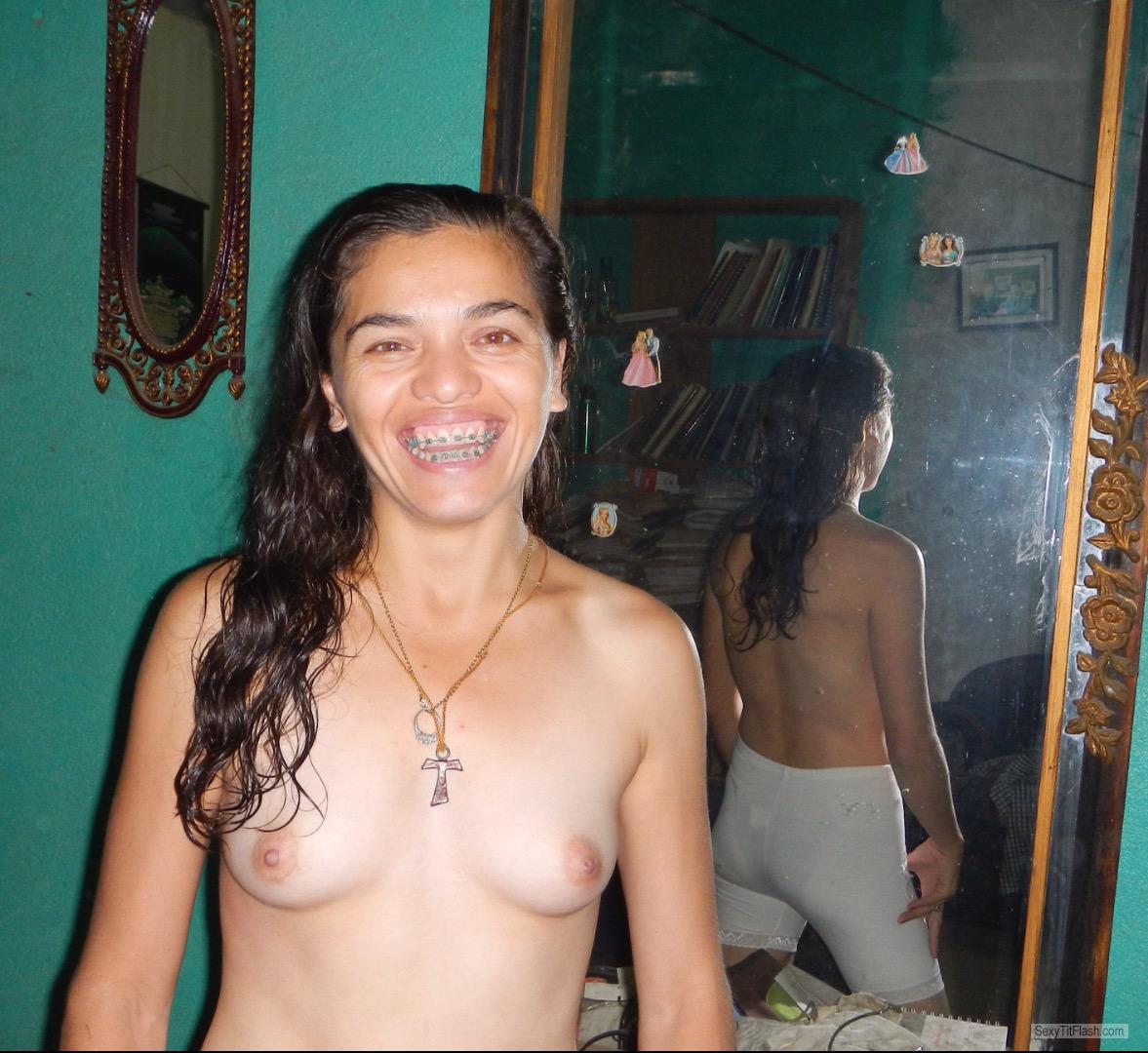 Tit Flash: My Small Tits (Selfie) - Topless Real Ex Nun from Ecuador
